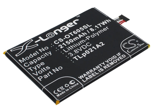Replacement Battery for Alcatel  One Touch Idol 2S – Mobile, SmartPhone – 2150mAh / 8.17Wh / 3.8V