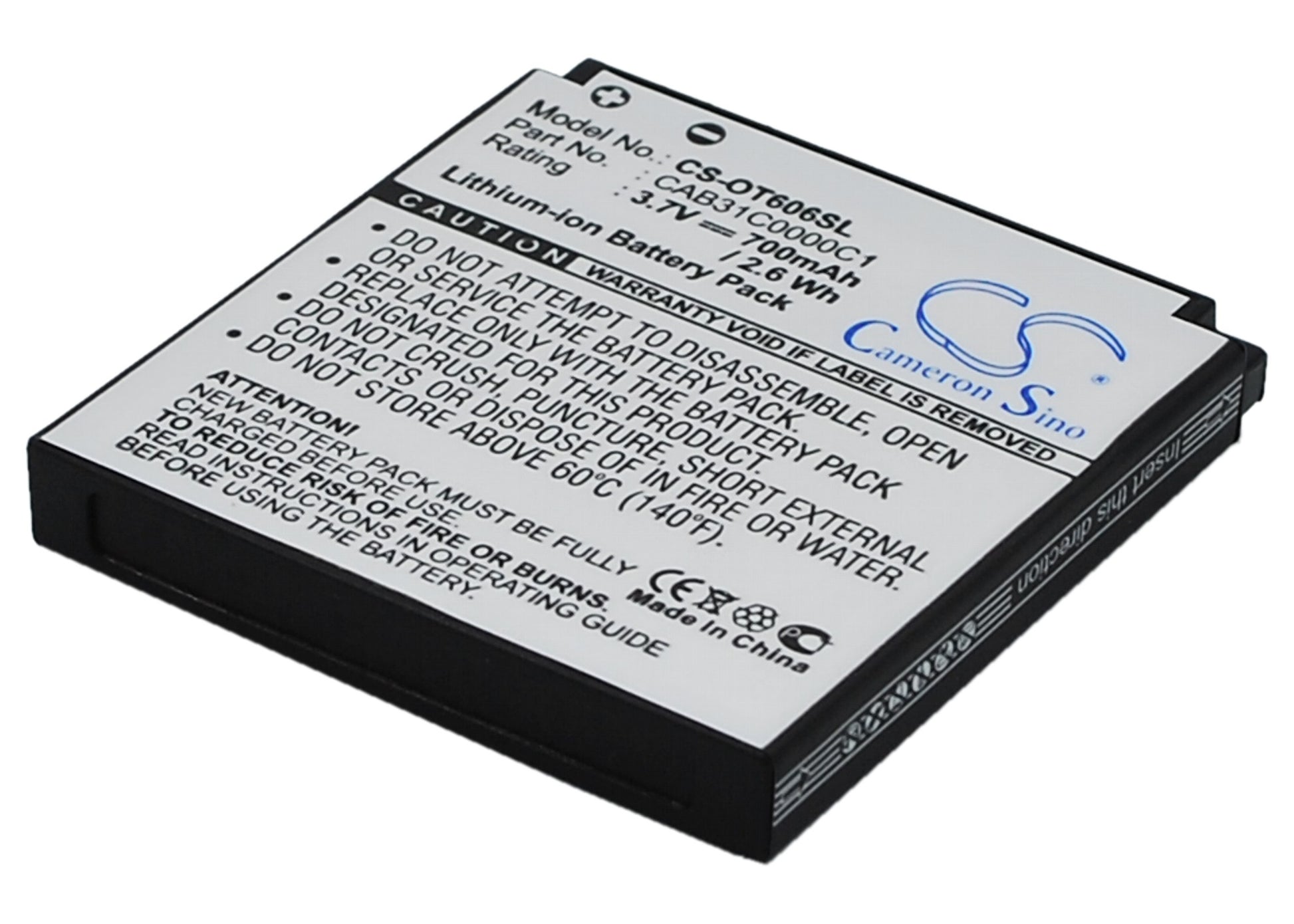 Replacement Battery for Alcatel | T-Mobile OT-606 – Mobile, SmartPhone – 700mAh / 3.7V - image 1