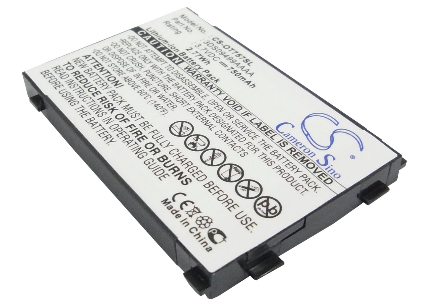 Replacement Battery for Alcatel OT756 – Mobile, SmartPhone – 750mAh / 3.7V - image 1