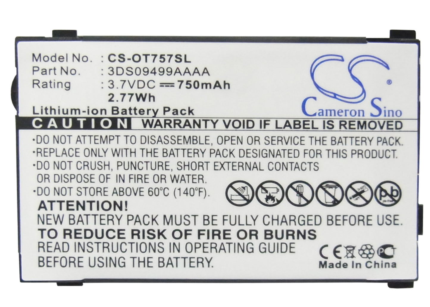 Replacement Battery for Alcatel OT756 – Mobile, SmartPhone – 750mAh / 3.7V - image 5