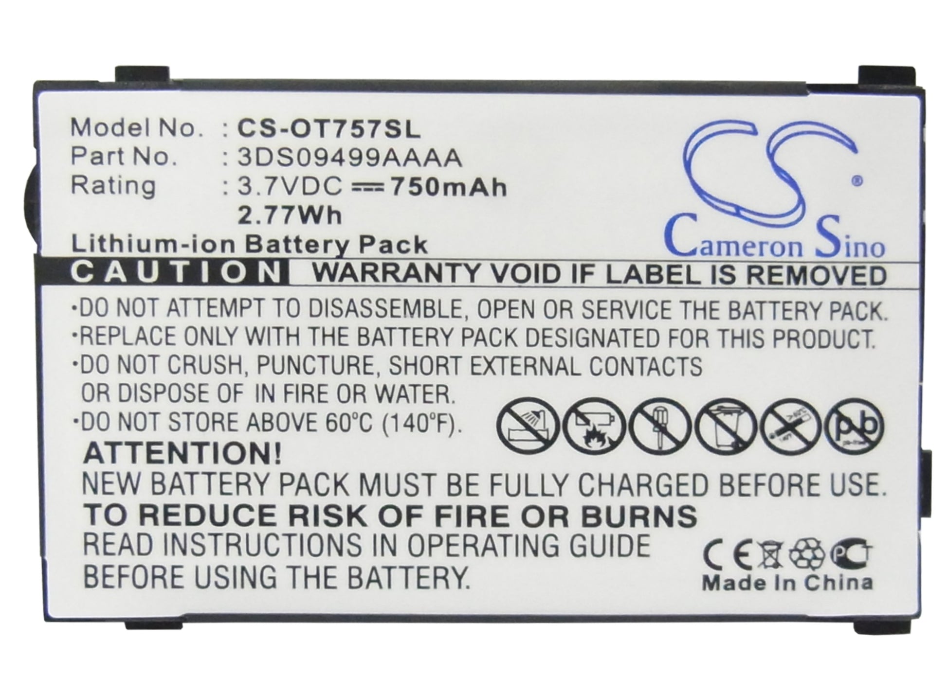 Replacement Battery for Alcatel OT756 – Mobile, SmartPhone – 750mAh / 3.7V - image 5