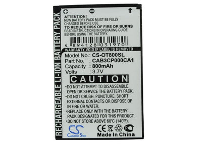Replacement Battery for Alcatel  Gyari – Mobile, SmartPhone – 800mAh/2.96Wh / 3.7V