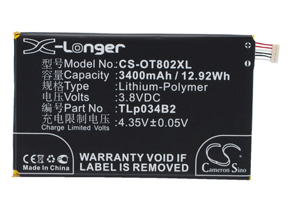 Replacement Battery for Alcatel | SRF | TCL One Touch Hero – Mobile, SmartPhone – 3400mAh / 3.8V - image 1