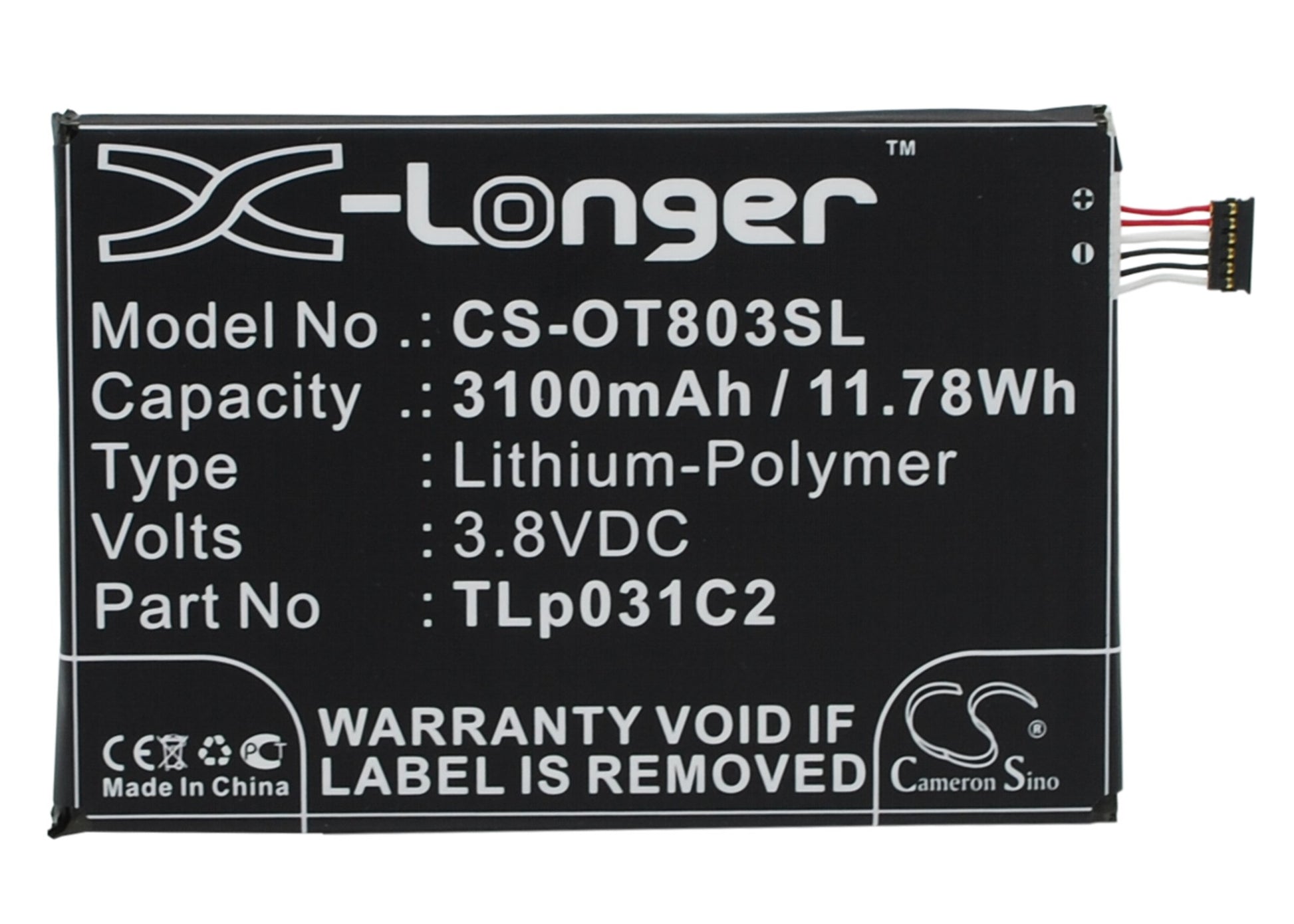 Replacement Battery for Alcatel | Orange One Touch Hero 2 – Mobile, SmartPhone – 3100mAh / 3.8V - image 1