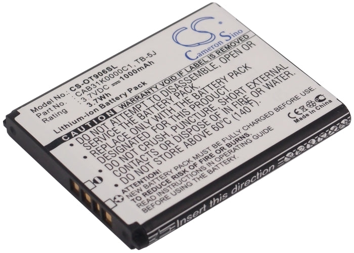 Replacement Battery for TCL | Alcatel A906 – Mobile, SmartPhone – 1000mAh / 3.7V - image 1