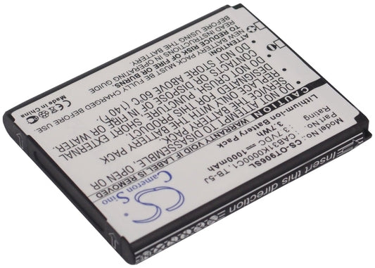 Replacement Battery for Alcatel  One Touch 906 – Mobile, SmartPhone – 1000mAh/3.7Wh / 3.7V