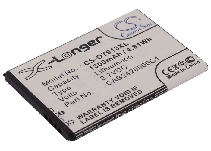 Replacement Battery for Alcatel OT-913 – Mobile, SmartPhone – 1300mAh / 3.7V - image 1