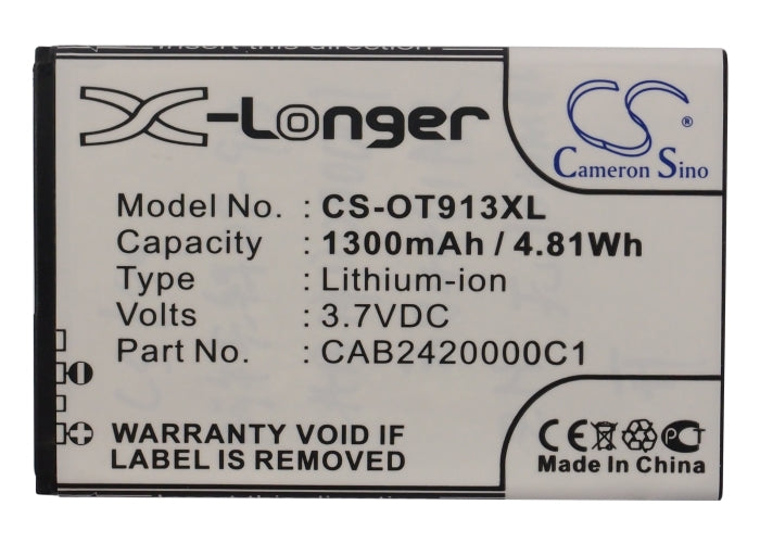 Replacement Battery for Alcatel OT-913 – Mobile, SmartPhone – 1300mAh / 3.7V - image 5