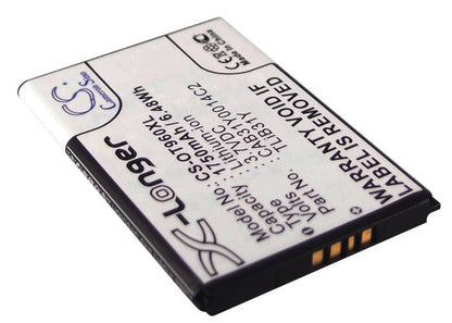 Replacement Battery for Alcatel  AUTHORITY – Mobile, SmartPhone – 1750mAh/6.48Wh / 3.7V
