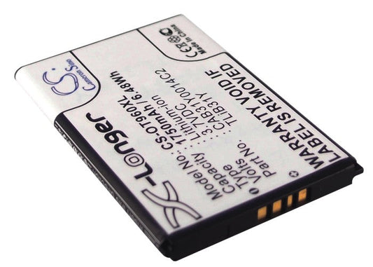 Replacement Battery for Alcatel  AUTHORITY – Mobile, SmartPhone – 1750mAh/6.48Wh / 3.7V