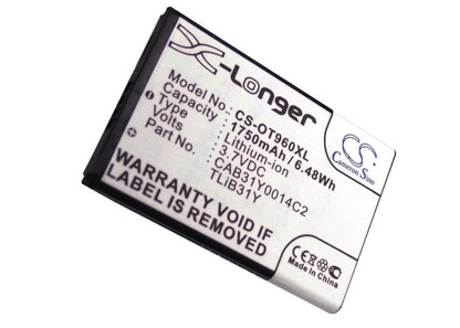 Replacement Battery for Alcatel  AUTHORITY – Mobile, SmartPhone – 1750mAh/6.48Wh / 3.7V