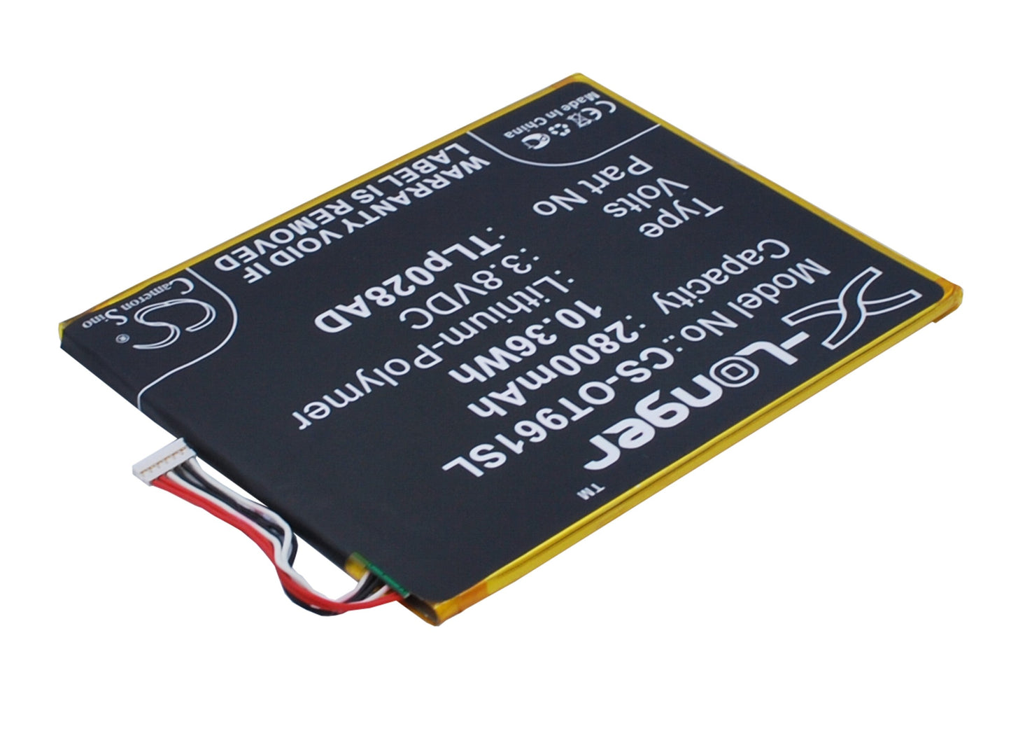 Replacement Battery for Alcatel  One Touch Pixi 7 – Mobile, SmartPhone – 2800mAh / 10.64Wh / 3.8V