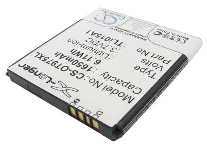 Replacement Battery for Alcatel  One Touch 975 – Mobile, SmartPhone – 1650mAh / 6.11Wh / 3.7V