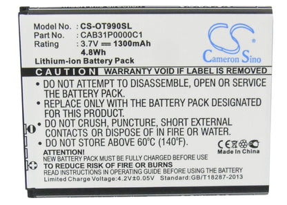 Replacement Battery for USCellular  ADR3035 – Mobile, SmartPhone – 1300mAh / 4.81Wh / 3.7V
