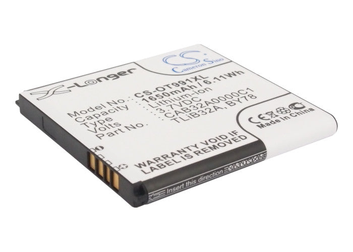 Replacement Battery for Alcatel OT-991D – Mobile, SmartPhone – 1650mAh / 3.7V - image 1