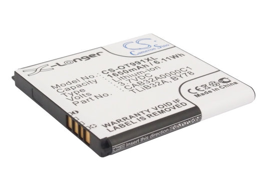 Replacement Battery for Alcatel OT-991D – Mobile, SmartPhone – 1650mAh / 3.7V - image 1