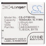 Replacement Battery for Alcatel  One Touch 6010 – Mobile, SmartPhone – 1650mAh / 6.11Wh / 3.7V