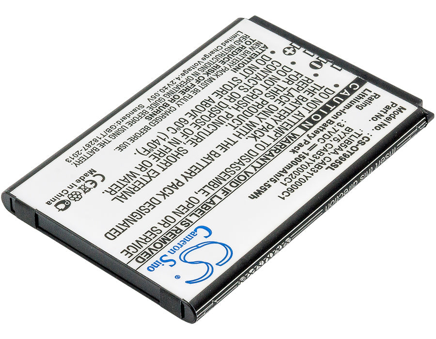 Replacement Battery for TCL  A860 – Mobile, SmartPhone – 1500mAh / 5.55Wh / 3.7V