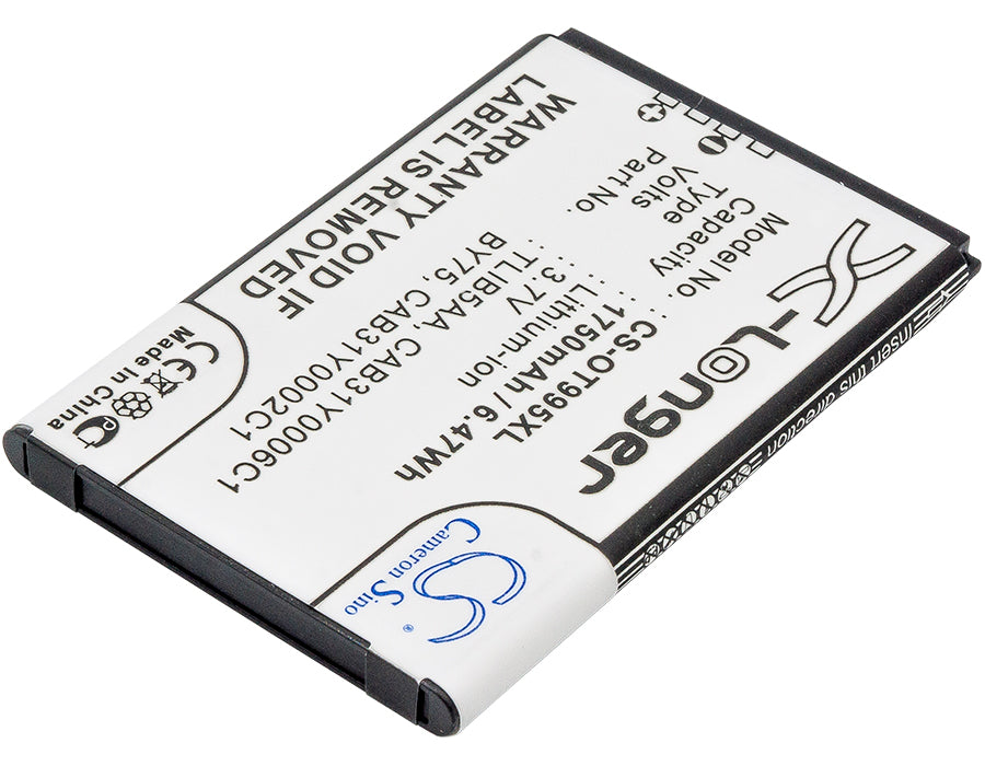 Replacement Battery for TCL  A860 – Mobile, SmartPhone – 1750mAh / 6.48Wh / 3.7V