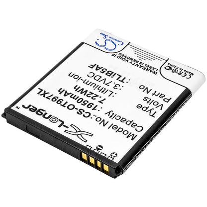 Replacement Battery for Alcatel  Linkzone 41 – Mobile, SmartPhone – 1950mAh / 7.22Wh / 3.7V