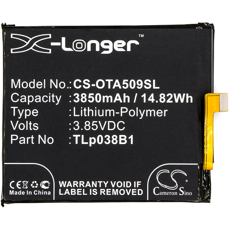 Replacement Battery for Alcatel  3V 5032W – Mobile, SmartPhone – 3850mAh / 14.82Wh / 3.85V