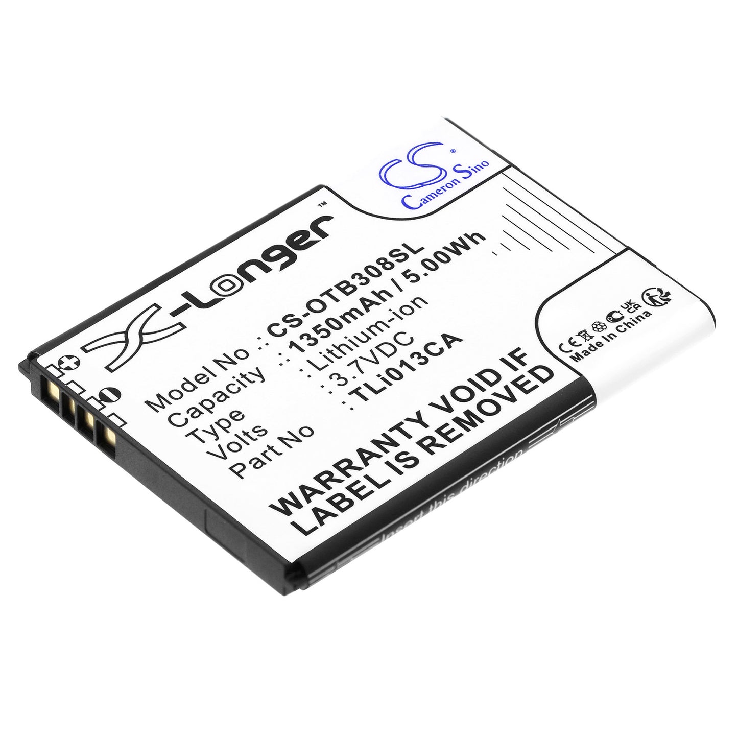 Replacement Battery for Alcatel OneTouch 3082X – Mobile, SmartPhone – 1350mAh / 3.7V - image 1
