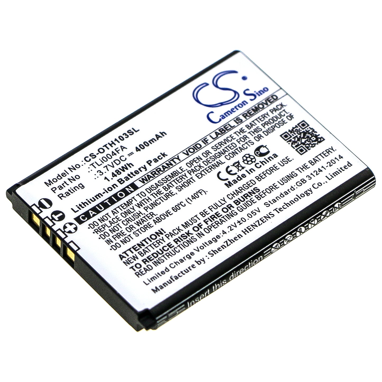 Replacement Battery for Alcatel OneTouch 1035D – Mobile, SmartPhone – 400mAh / 3.7V - image 1