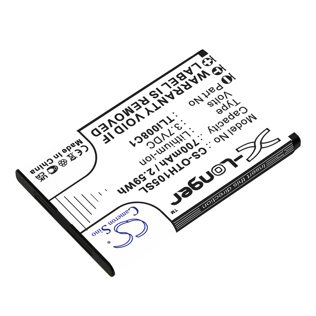Replacement Battery for Alcatel OneTouch 1054 – Mobile, SmartPhone – 700mAh / 3.7V