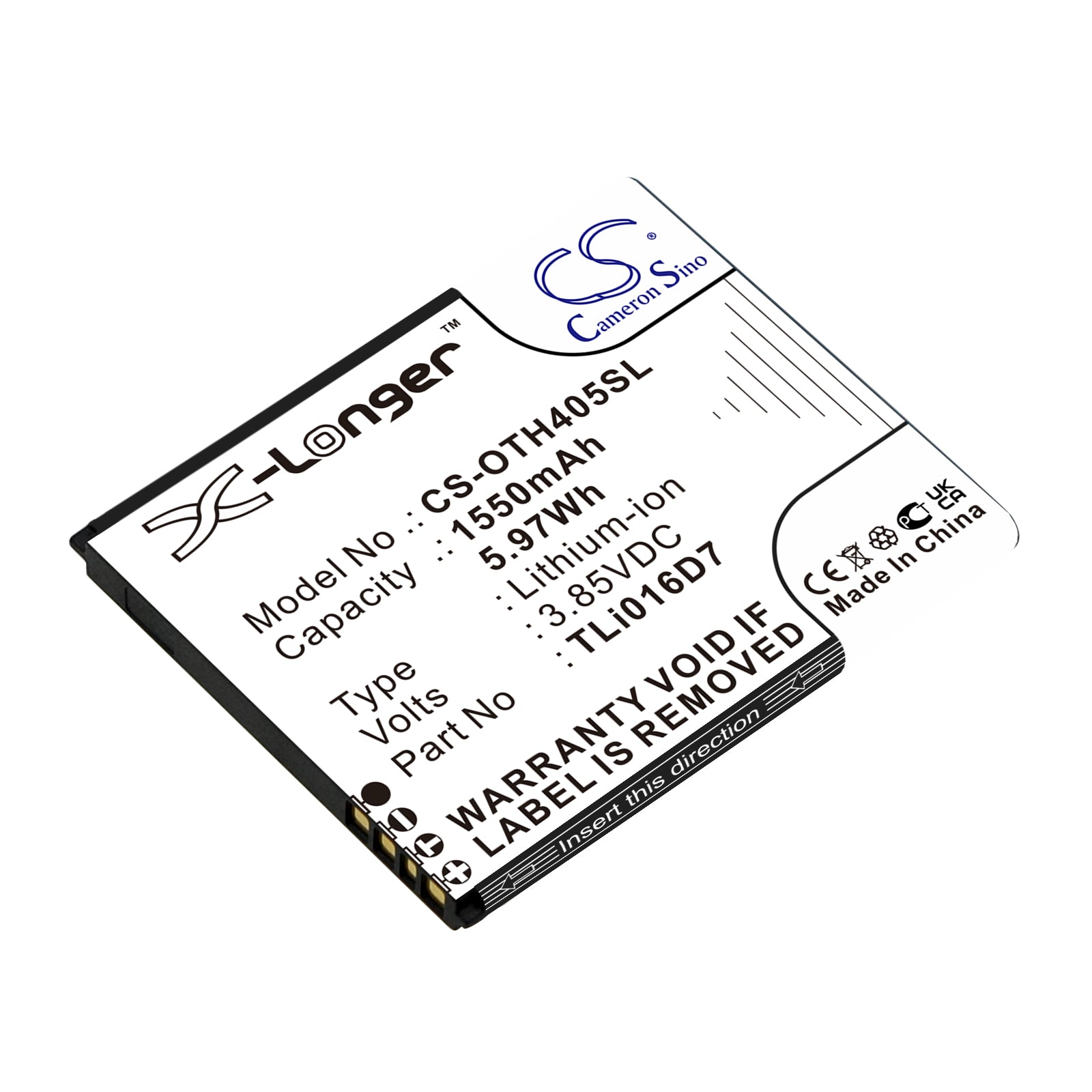 Replacement Battery for Alcatel U3 2018 4G – Mobile, SmartPhone – 1550mAh / 3.85V - image 1