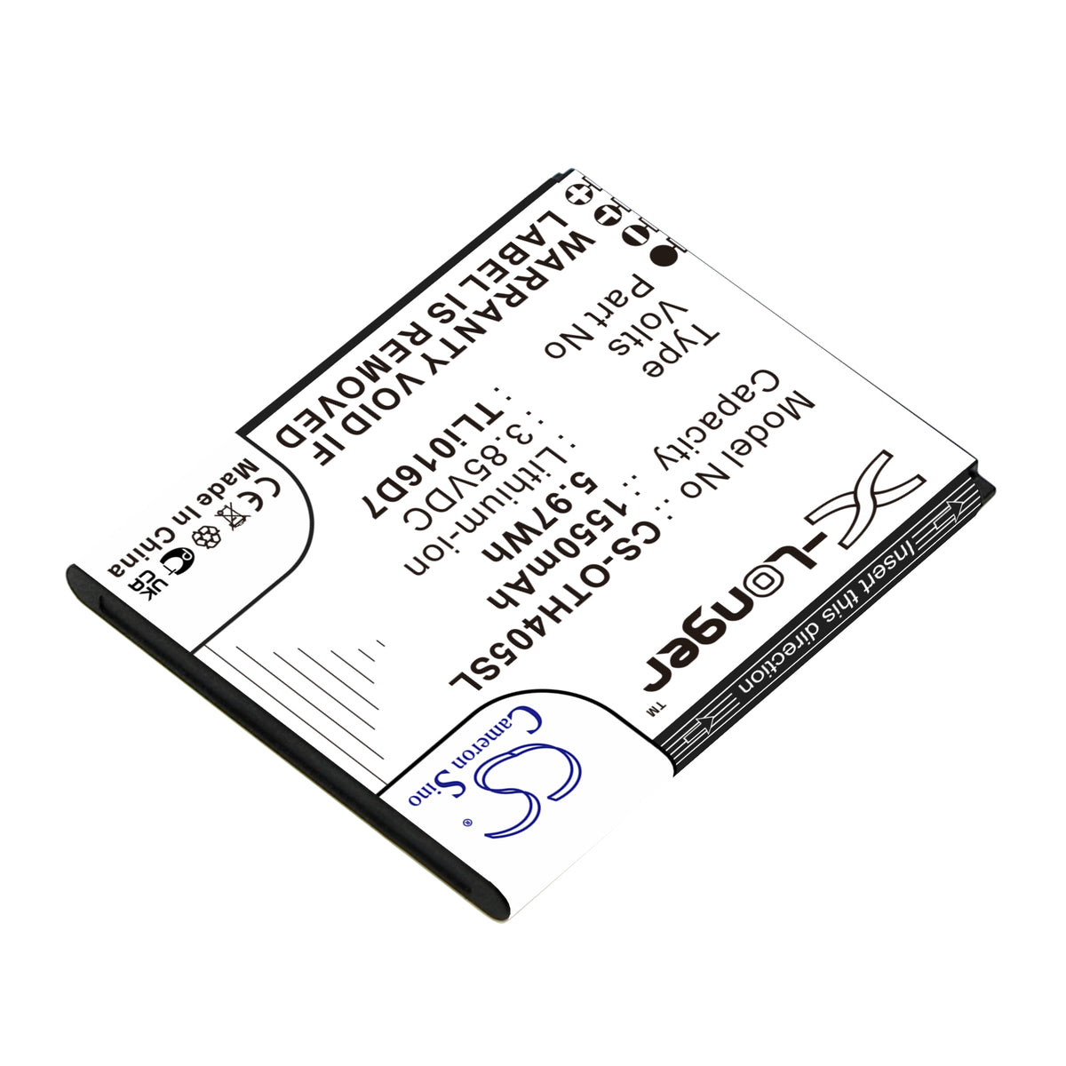 Replacement Battery for Alcatel U3 2018 4G – Mobile, SmartPhone – 1550mAh / 3.85V