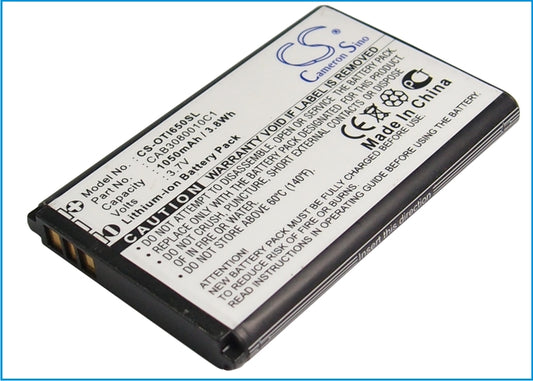 Replacement Battery for Alcatel OT-I650 – Mobile, SmartPhone – 1050mAh / 3.7V - image 1
