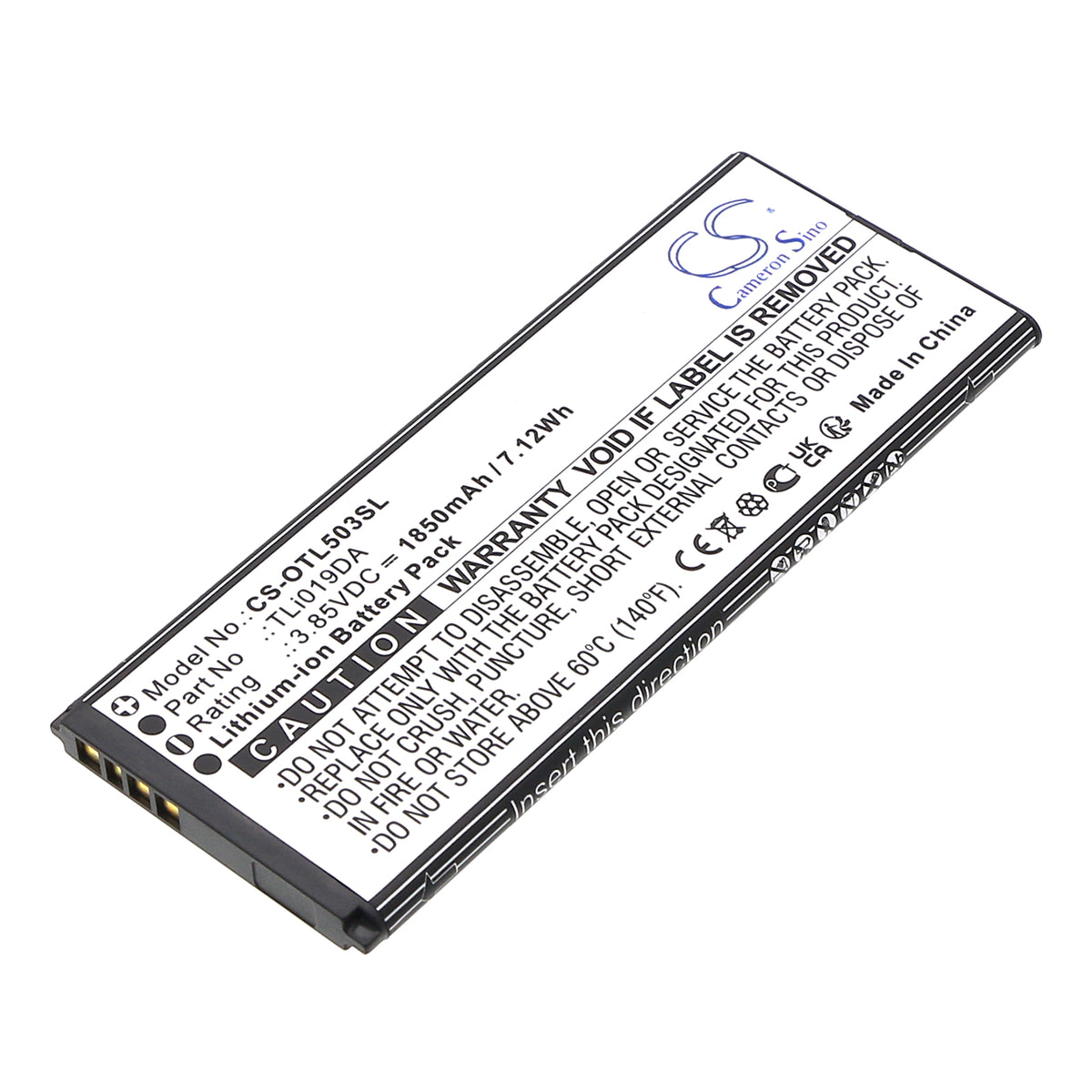 Replacement Battery for Alcatel OT-5005R – Mobile, SmartPhone – 1850mAh / 3.85V