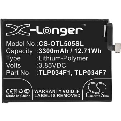 Replacement Battery for Alcatel  5039D – Mobile, SmartPhone – 3300mAh / 12.71Wh / 3.85V