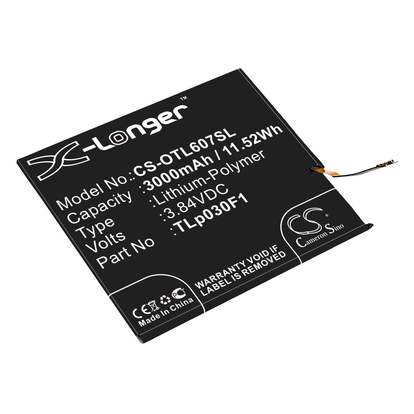 Replacement Battery for Alcatel | BlackBerry | Vodafone One Touch Idol 4S – Mobile, SmartPhone – 3000mAh / 3.84V - image 1