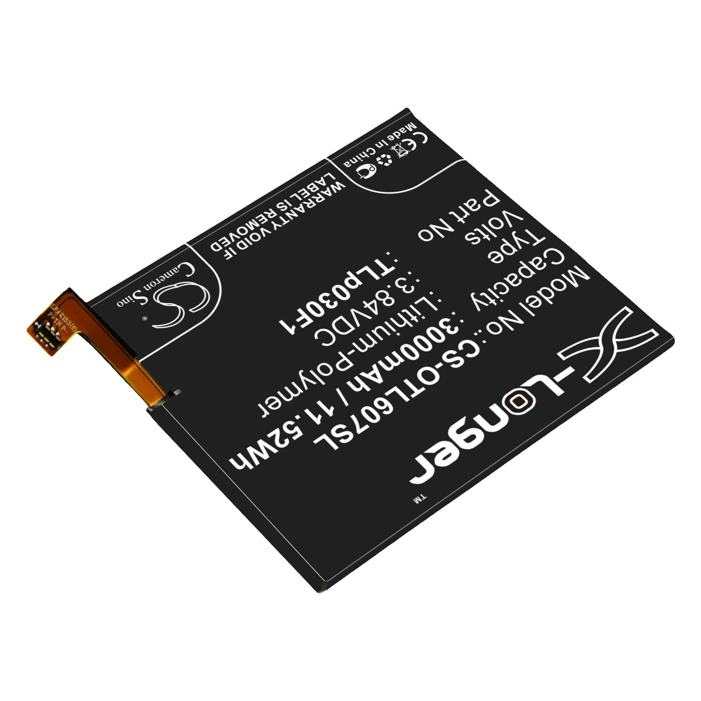 Replacement Battery for BlackBerry  BBA100-1 – Mobile, SmartPhone – 3000mAh / 11.52Wh / 3.84V