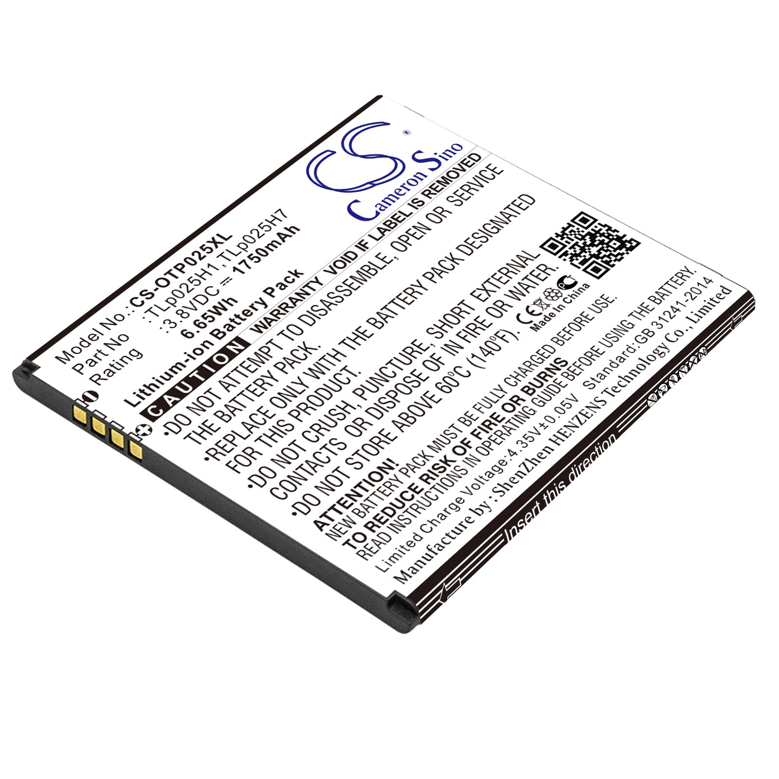 Replacement Battery for Alcatel One Touch POP 4 – Mobile, SmartPhone – 1750mAh / 3.8V - image 1