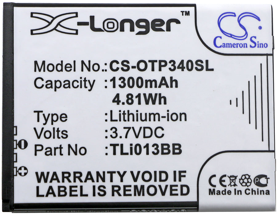 Replacement Battery for Alcatel  One Touch Pixi 3 4.0 – Mobile, SmartPhone – 1300mAh / 4.81Wh / 3.7V