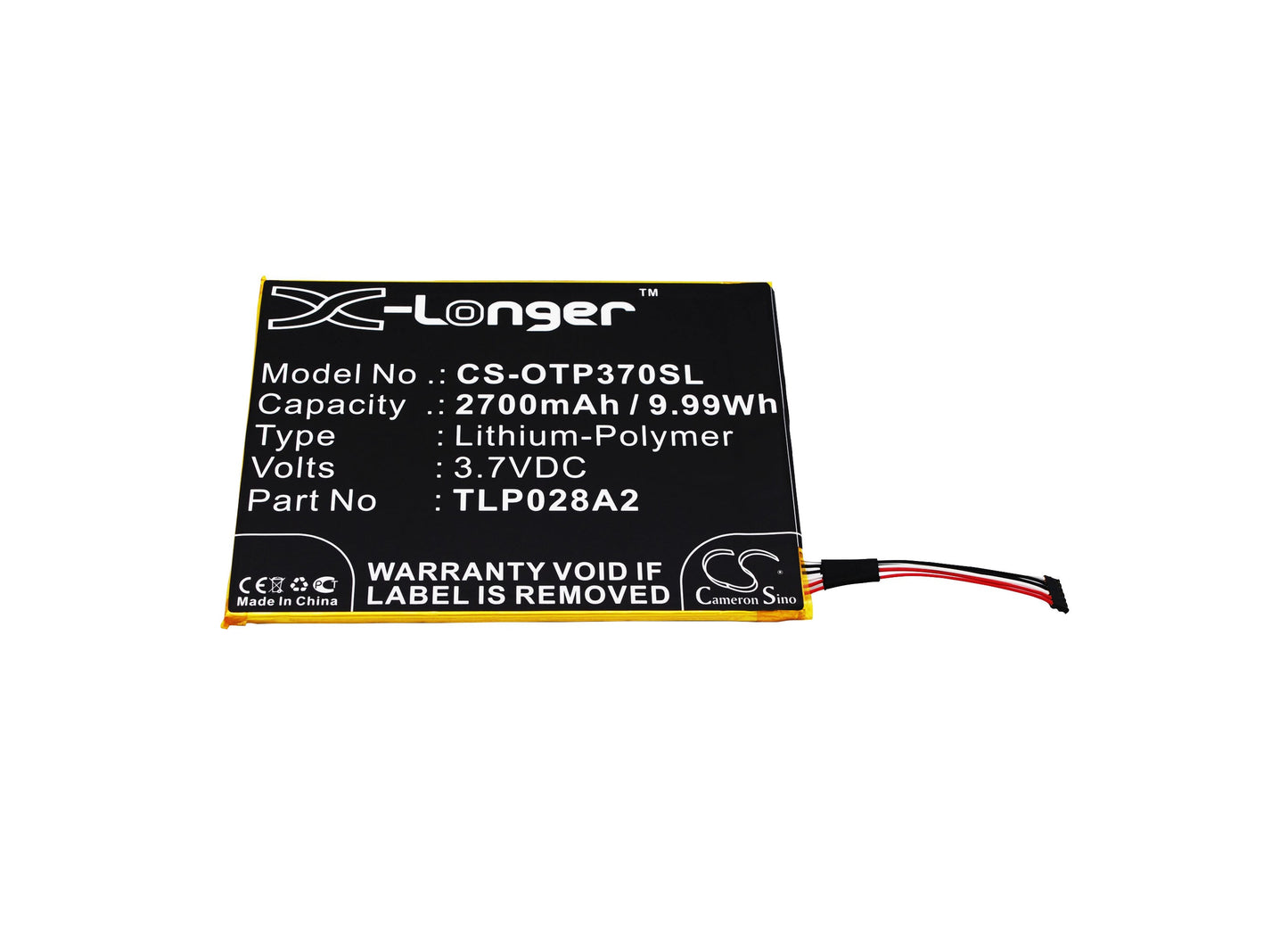 Replacement Battery for Alcatel  One Touch Icin – Mobile, SmartPhone – 2700mAh / 9.99Wh / 3.7V