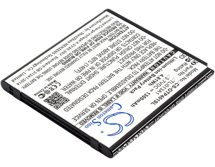 Replacement Battery for Alcatel  One Touch Pixi 4 3.5 – Mobile, SmartPhone – 1300mAh / 4.81Wh / 3.7V