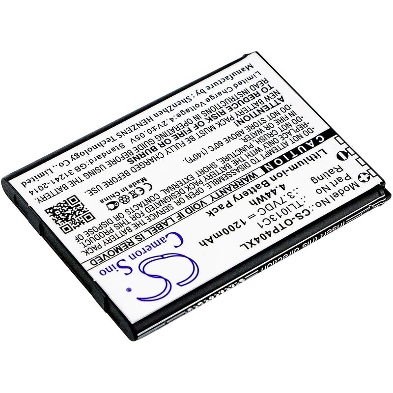 Replacement Battery for Alcatel  4052C – Mobile, SmartPhone – 1200mAh / 4.44Wh / 3.7V
