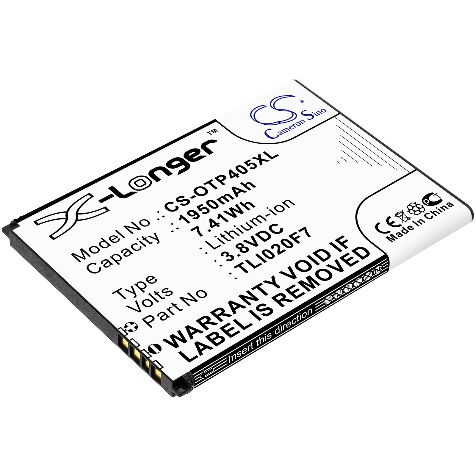 Replacement Battery for Alcatel One Touch Pixi 4 5 – Mobile, SmartPhone – 1950mAh / 3.8V - image 1