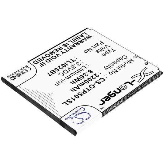Replacement Battery for Alcatel  5011A – Mobile, SmartPhone – 2200mAh / 8.36Wh / 3.8V