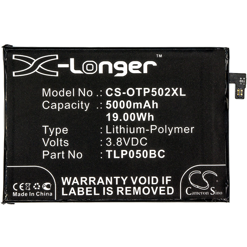 Replacement Battery for Alcatel  5023F – Mobile, SmartPhone – 5000mAh / 19.00Wh / 3.8V