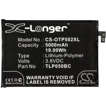 Replacement Battery for Alcatel  5023F – Mobile, SmartPhone – 5000mAh / 19.00Wh / 3.8V