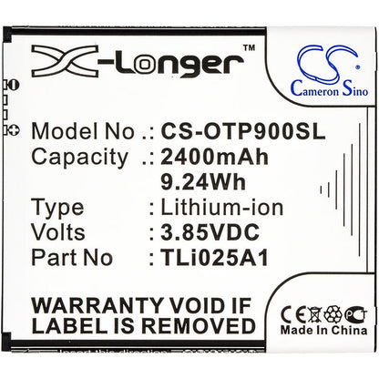 Replacement Battery for Alcatel  One Touch Pixi 4 6" – Mobile, SmartPhone – 2400mAh / 9.24Wh / 3.85V