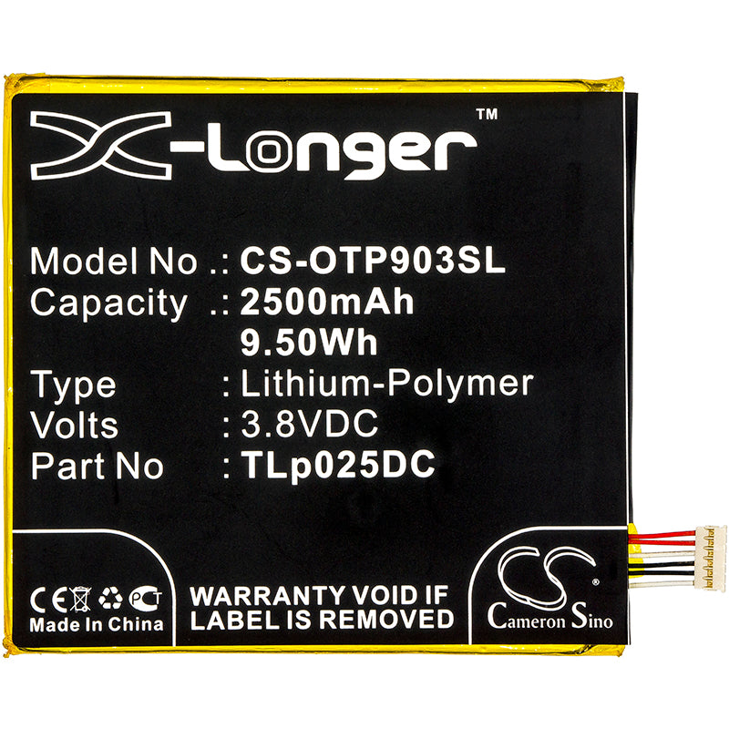 Replacement Battery for Alcatel  One Touch Pixi 4 6.0 – Mobile, SmartPhone – 2500mAh / 9.50Wh / 3.8V
