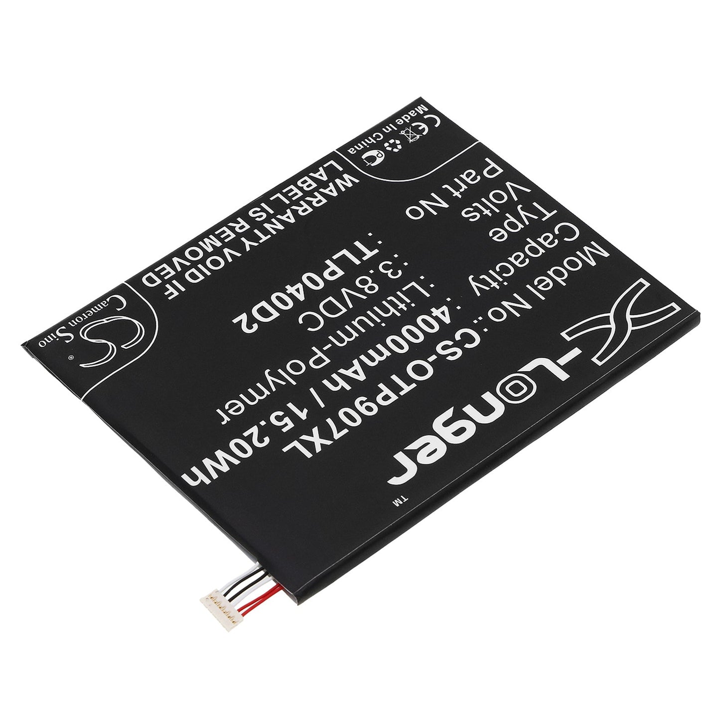Replacement Battery for Alcatel  9007T – Mobile, SmartPhone – 4000mAh / 15.20Wh / 3.8V