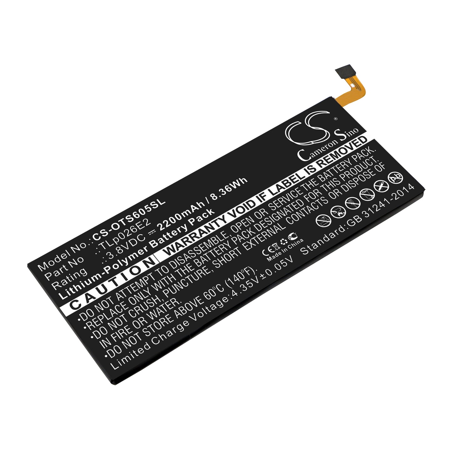 Replacement Battery for BlackBerry | Alcatel DTEK50 – Mobile, SmartPhone – 2200mAh / 3.8V - image 1