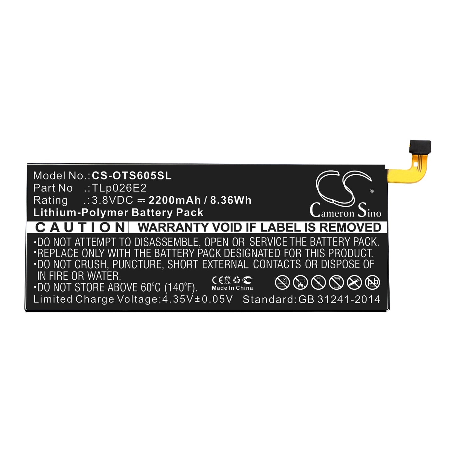 Replacement Battery for BlackBerry  DTEK50 – Mobile, SmartPhone – 2200mAh / 8.36Wh / 3.8V