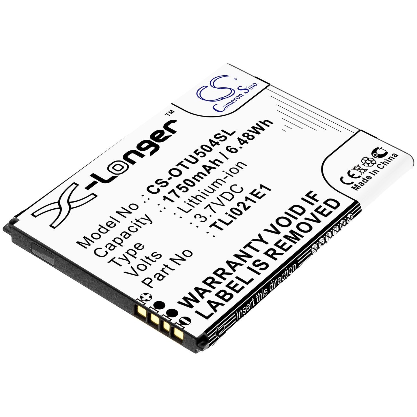 Replacement Battery for Alcatel OT-5047U – Mobile, SmartPhone – 1750mAh / 3.7V - image 1